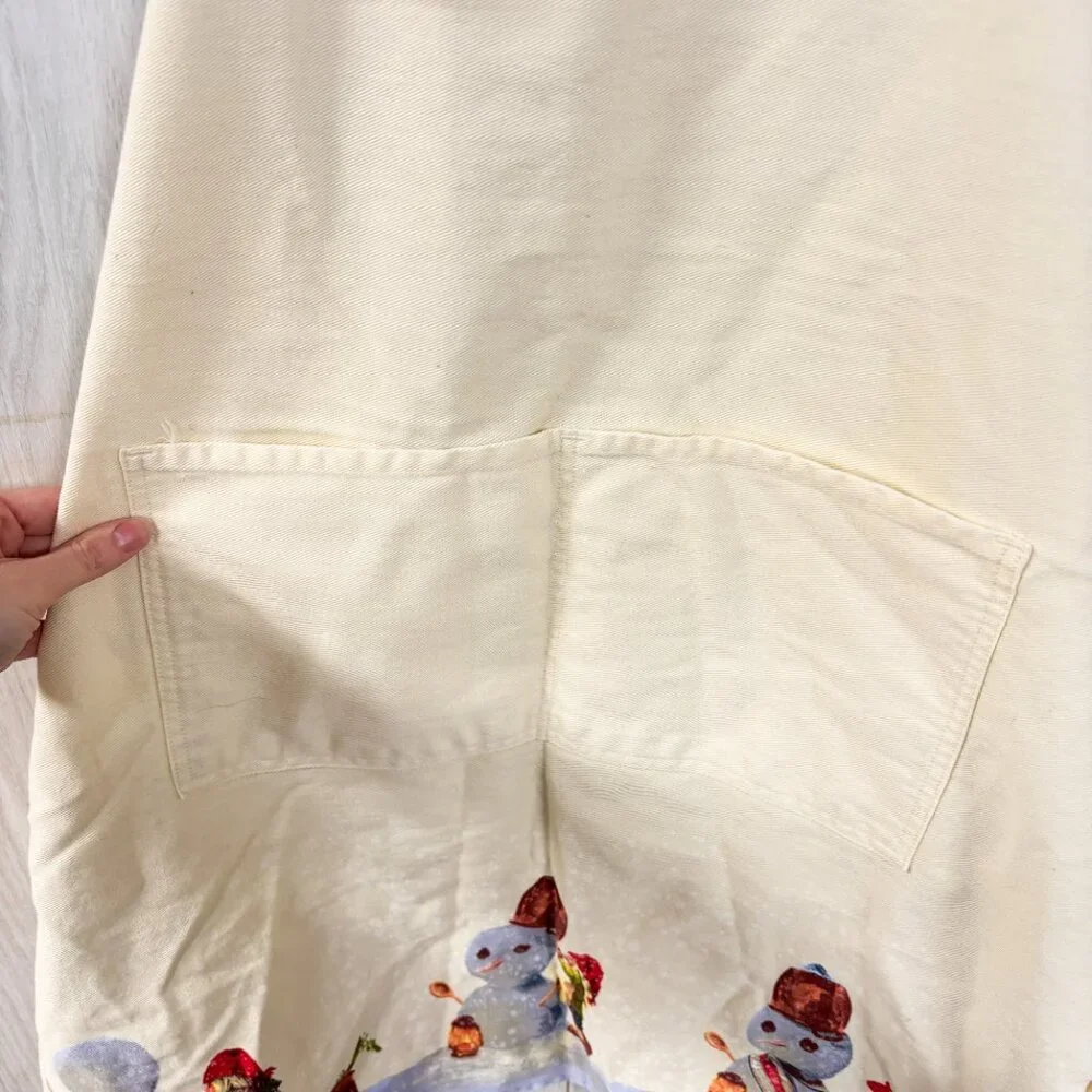 Williams Sonoma Vintage Christmas Nordic Santa Cooking Apron